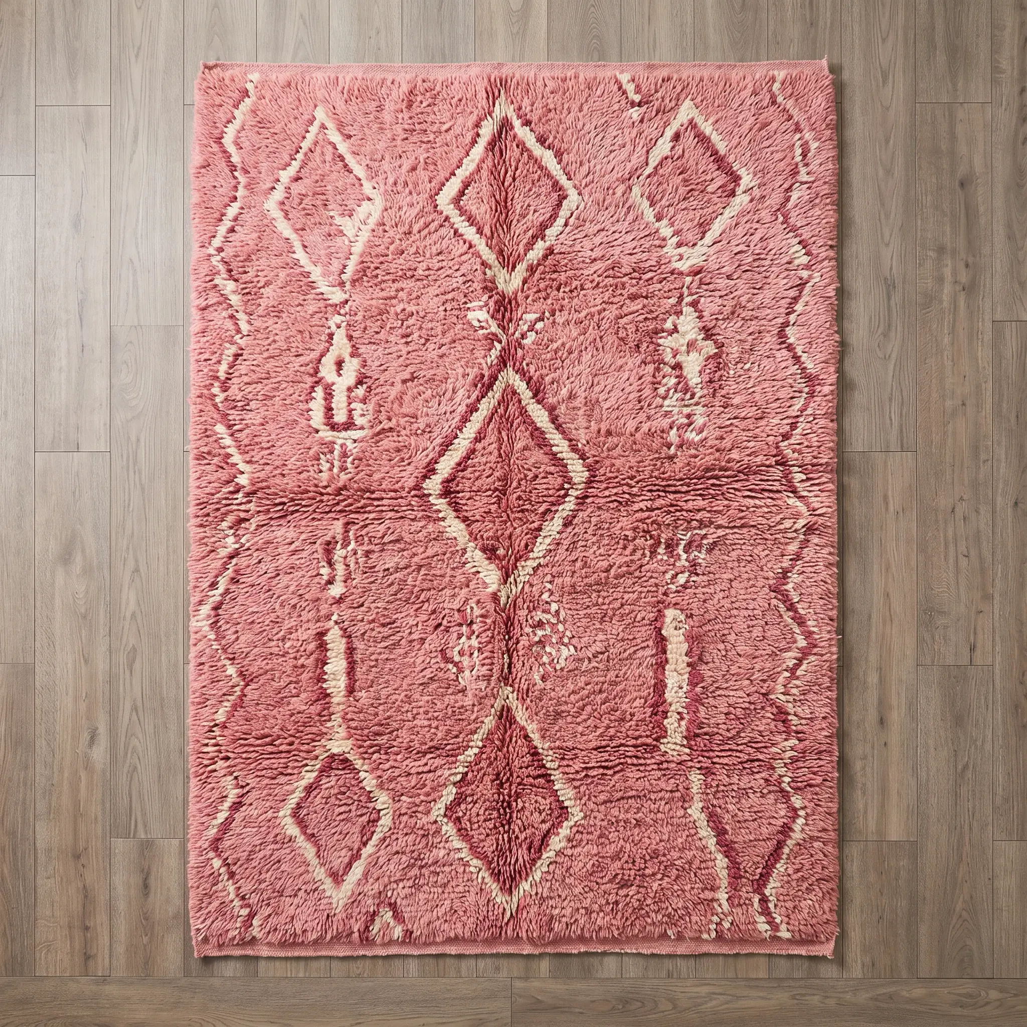 Rose Pink Diamond Boujad Rug