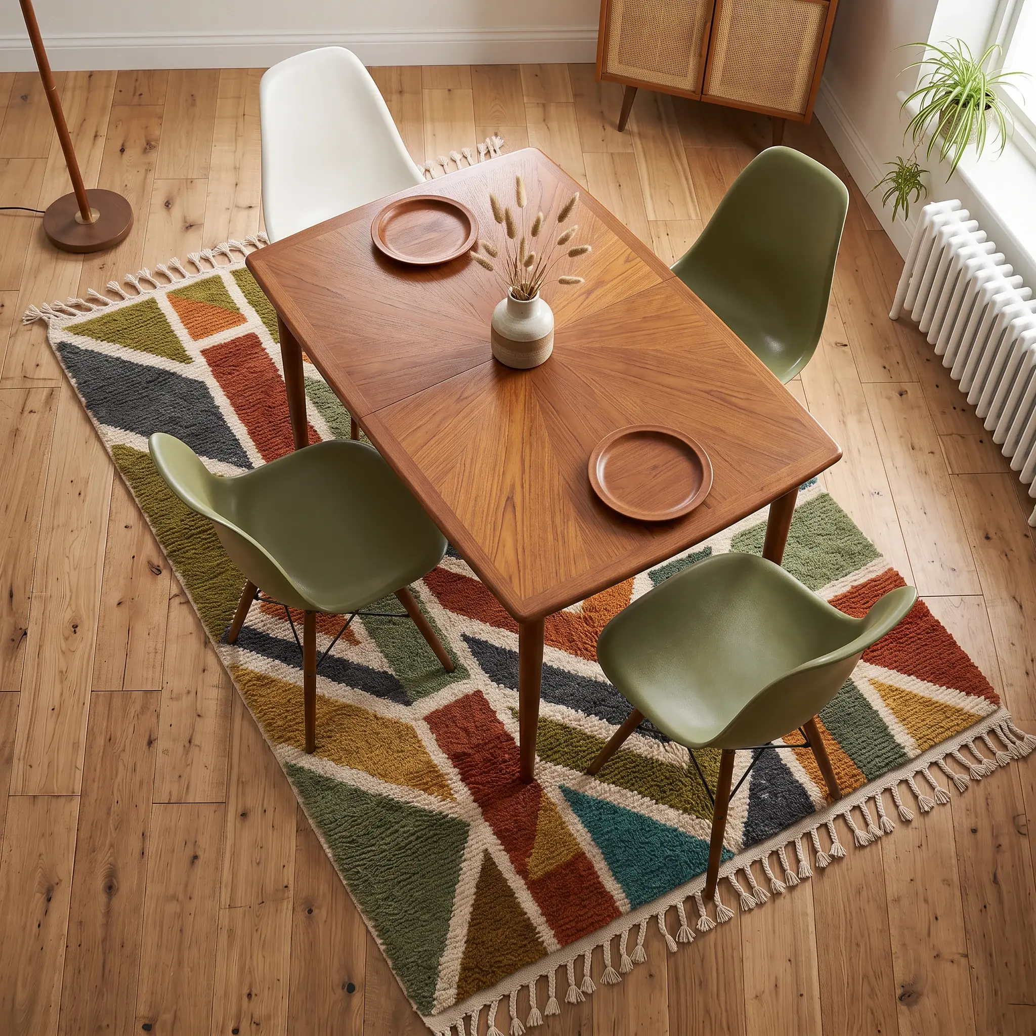 Earth Tone Geometric Moroccan Rug