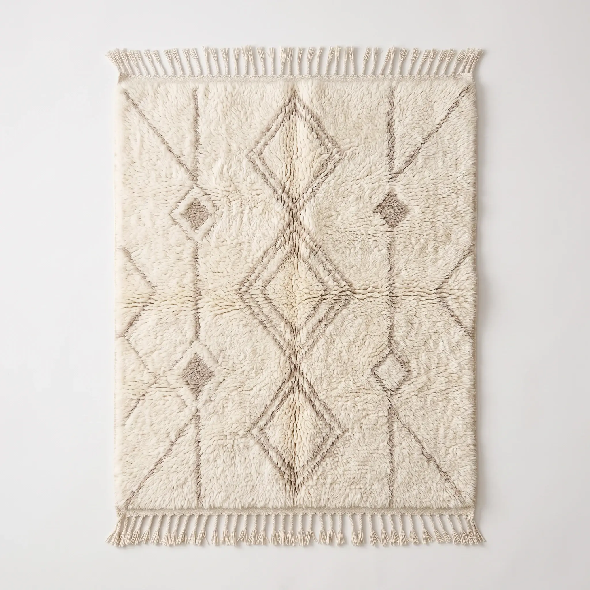 Ivory Diamond Beni Ourain Rug