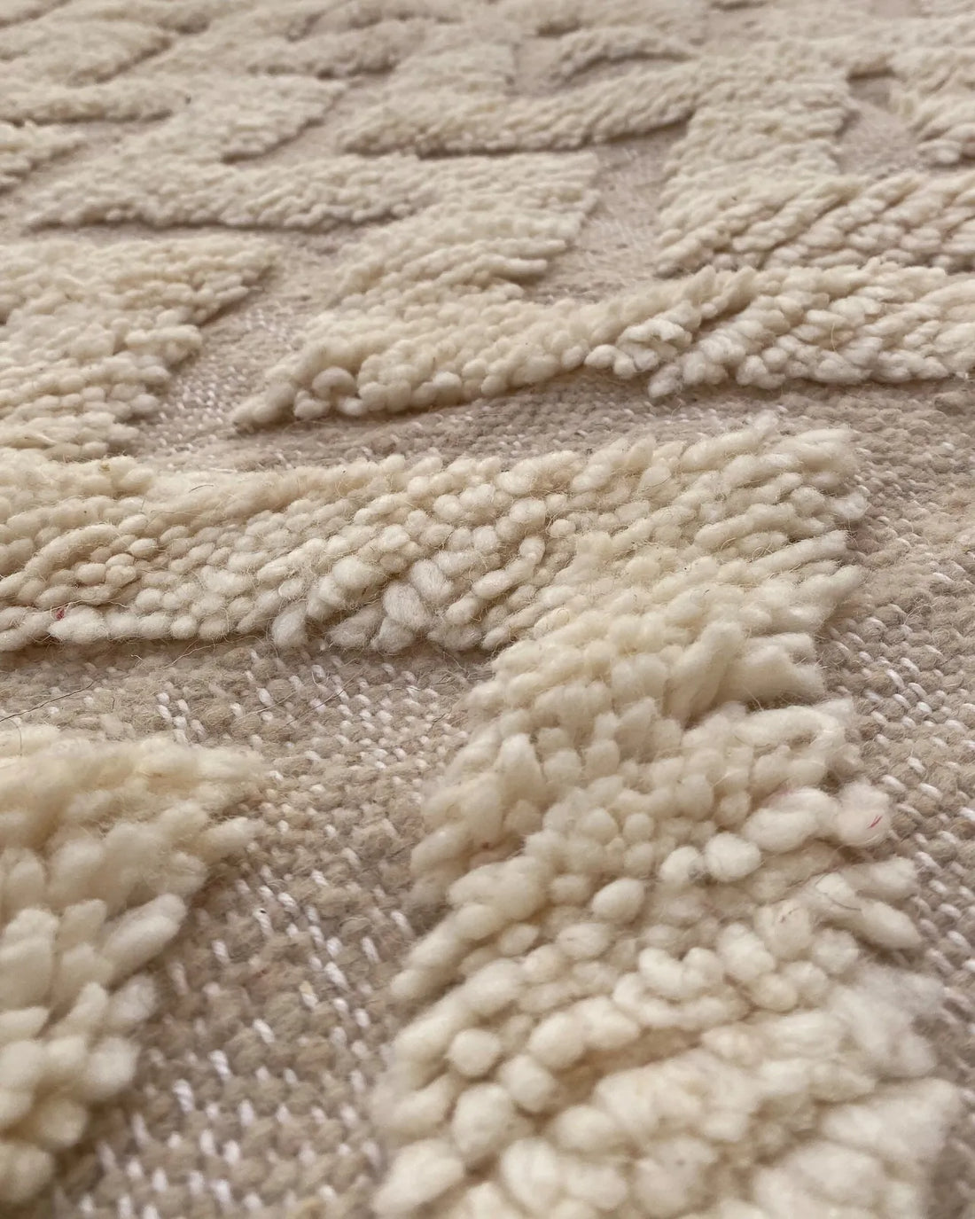 Cream Chevron Beni Ourain Rug
