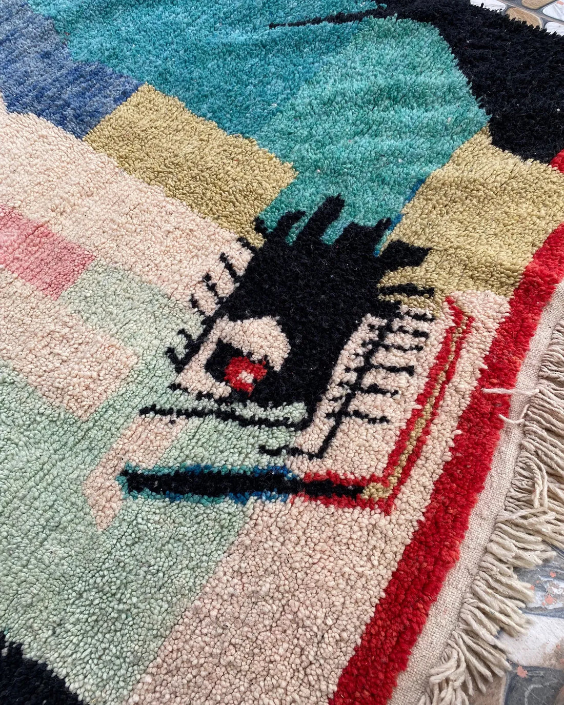 Pastel Abstract Art Moroccan Rug
